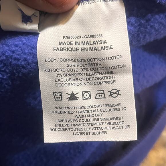 NIKE Womens Size Large Half Button Blue Purple Crop Top Sweater Sweatshirt - Picture 3 of 7